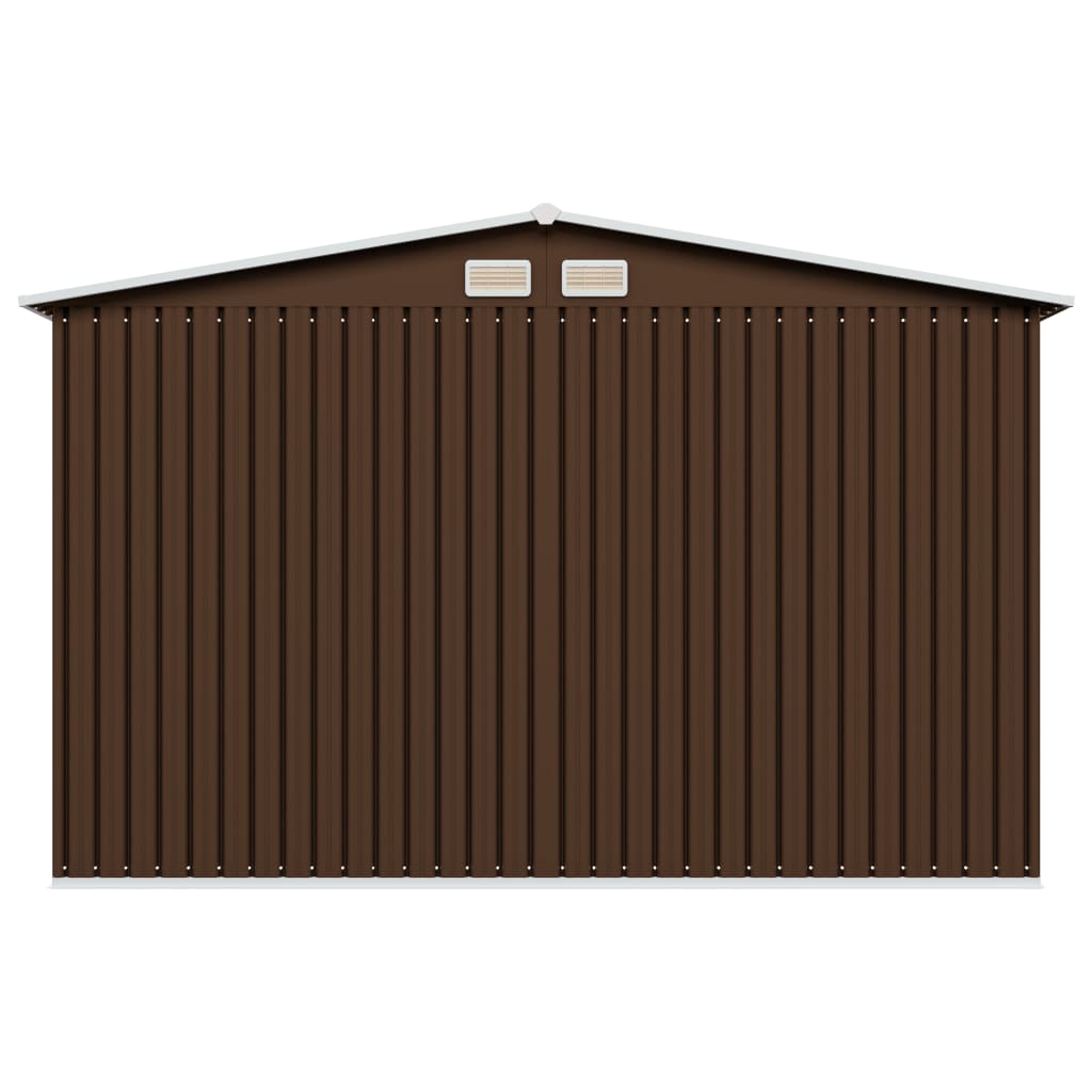 NNEVL Garden Storage Shed Brown 257x205x178 cm Steel-4