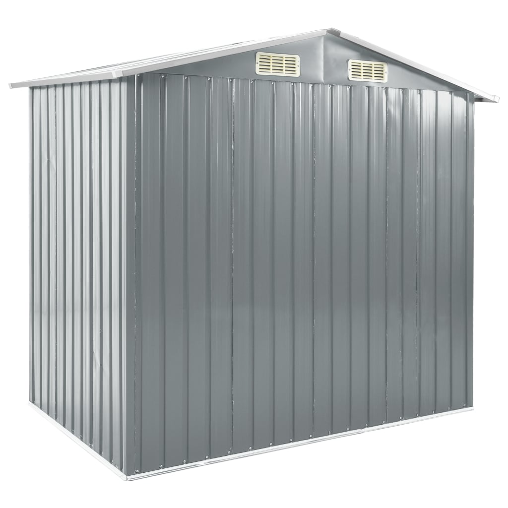 NNEVL Garden Shed with Rack Grey 205x130x183 cm Iron-4