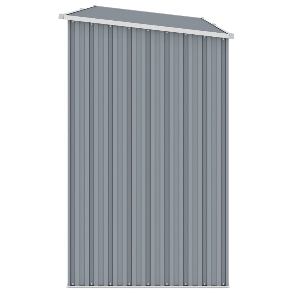 NNEVL Garden Firewood Shed Grey 245x98x159 cm Galvanised Steel-0