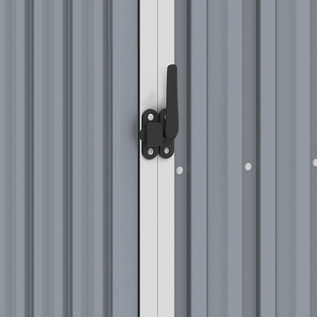 NNEVL Garden Firewood Shed Grey 245x98x159 cm Galvanised Steel-1