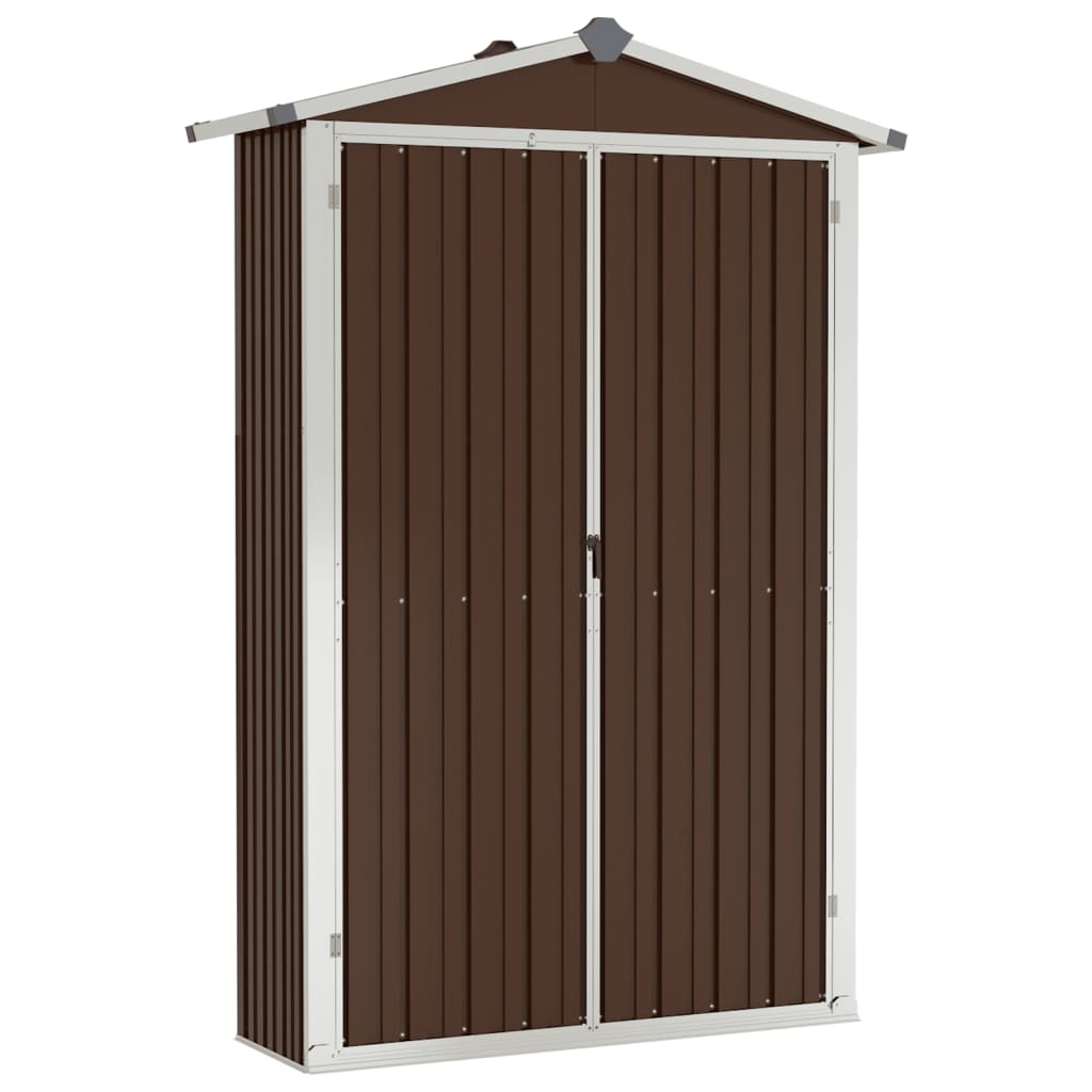 NNEVL Garden Shed Brown 107.5x46x183 cm Galvanised Steel-1