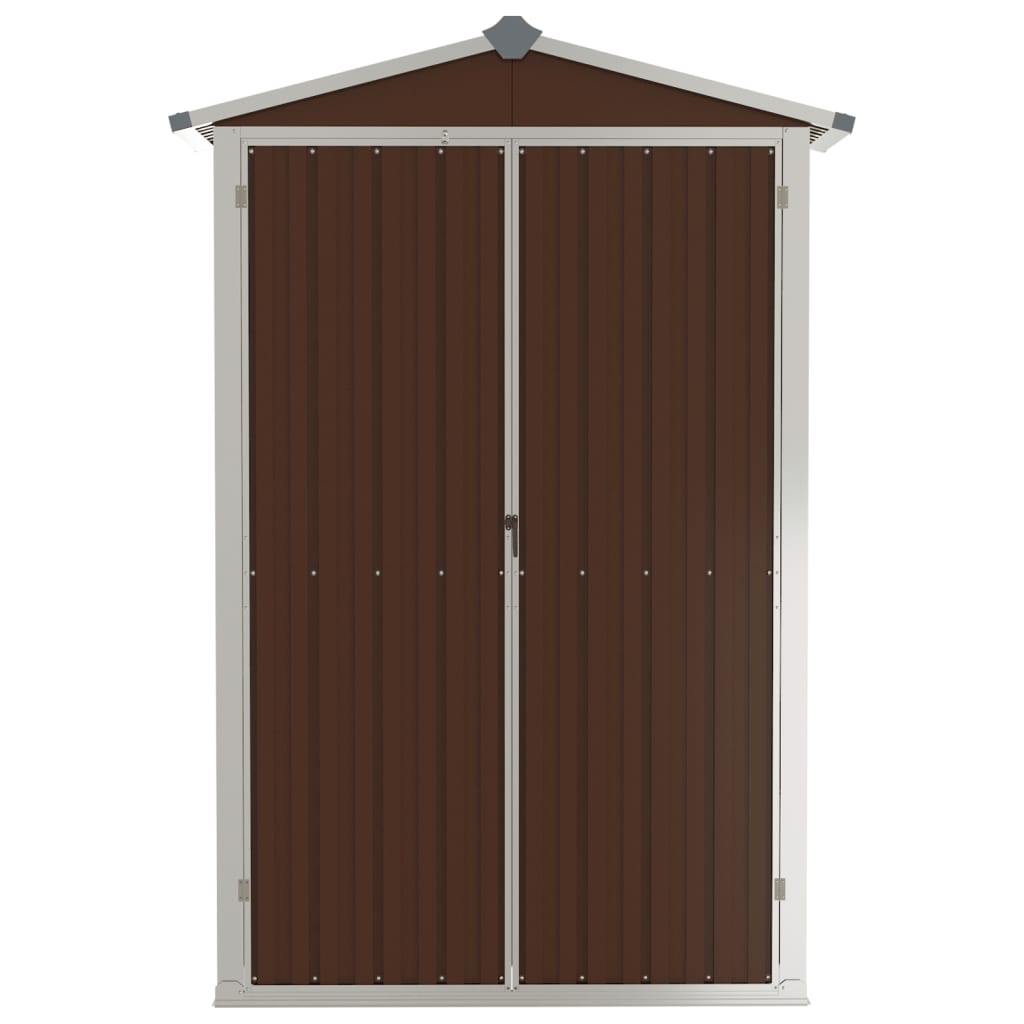 NNEVL Garden Shed Brown 107.5x46x183 cm Galvanised Steel-3