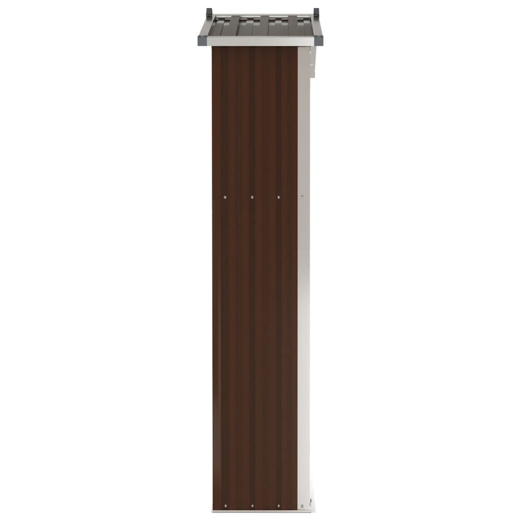 NNEVL Garden Shed Brown 107.5x46x183 cm Galvanised Steel-4