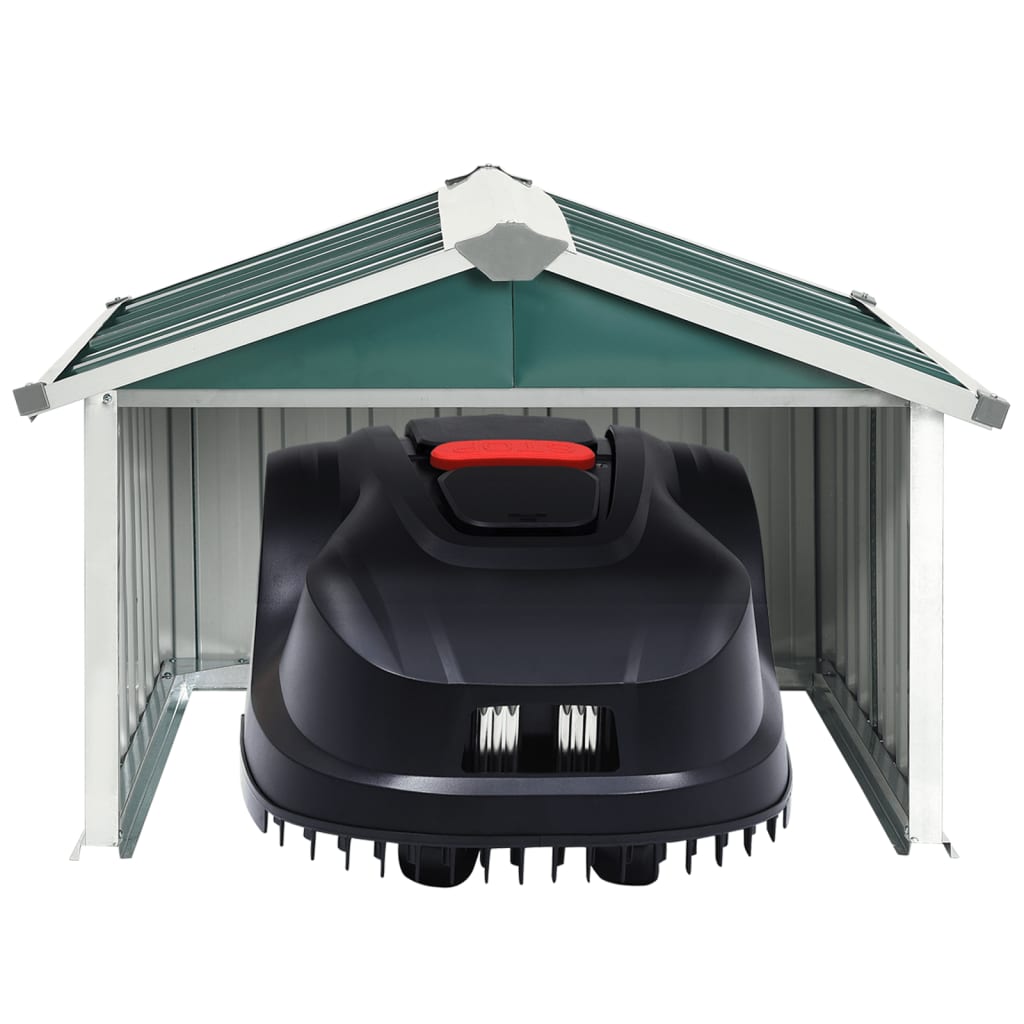 NNEVL Garden Robot Lawnmower Shed 92x97x63 cm Galvanised Steel Green-2