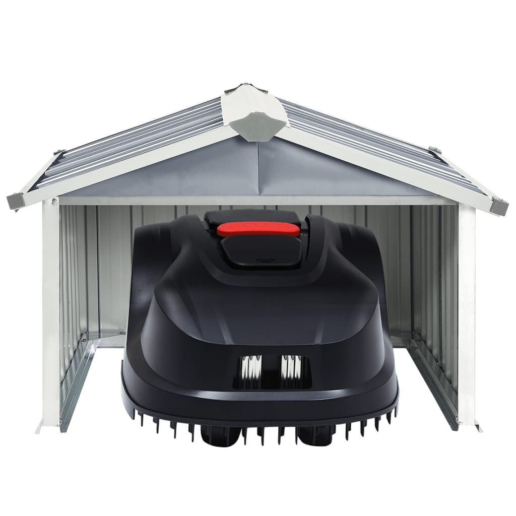 NNEVL Garden Robot Lawnmower Shed 92x97x63 cm Galvanised Steel Grey-2