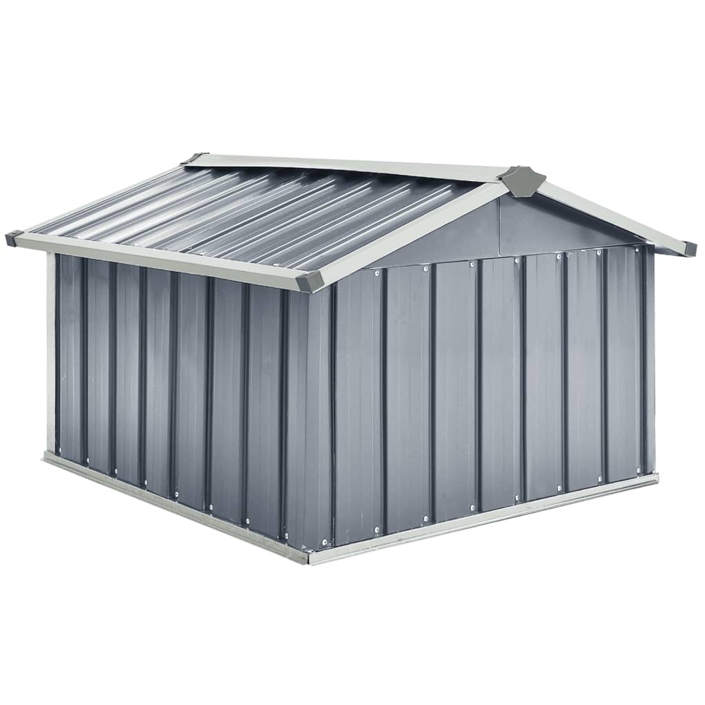 NNEVL Garden Robot Lawnmower Shed 92x97x63 cm Galvanised Steel Grey-4