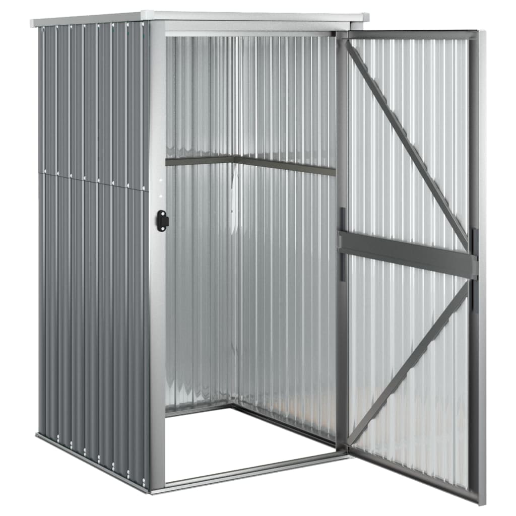 NNEVL Garden Tool Shed Grey 88x89x161 cm Galvanised Steel-4