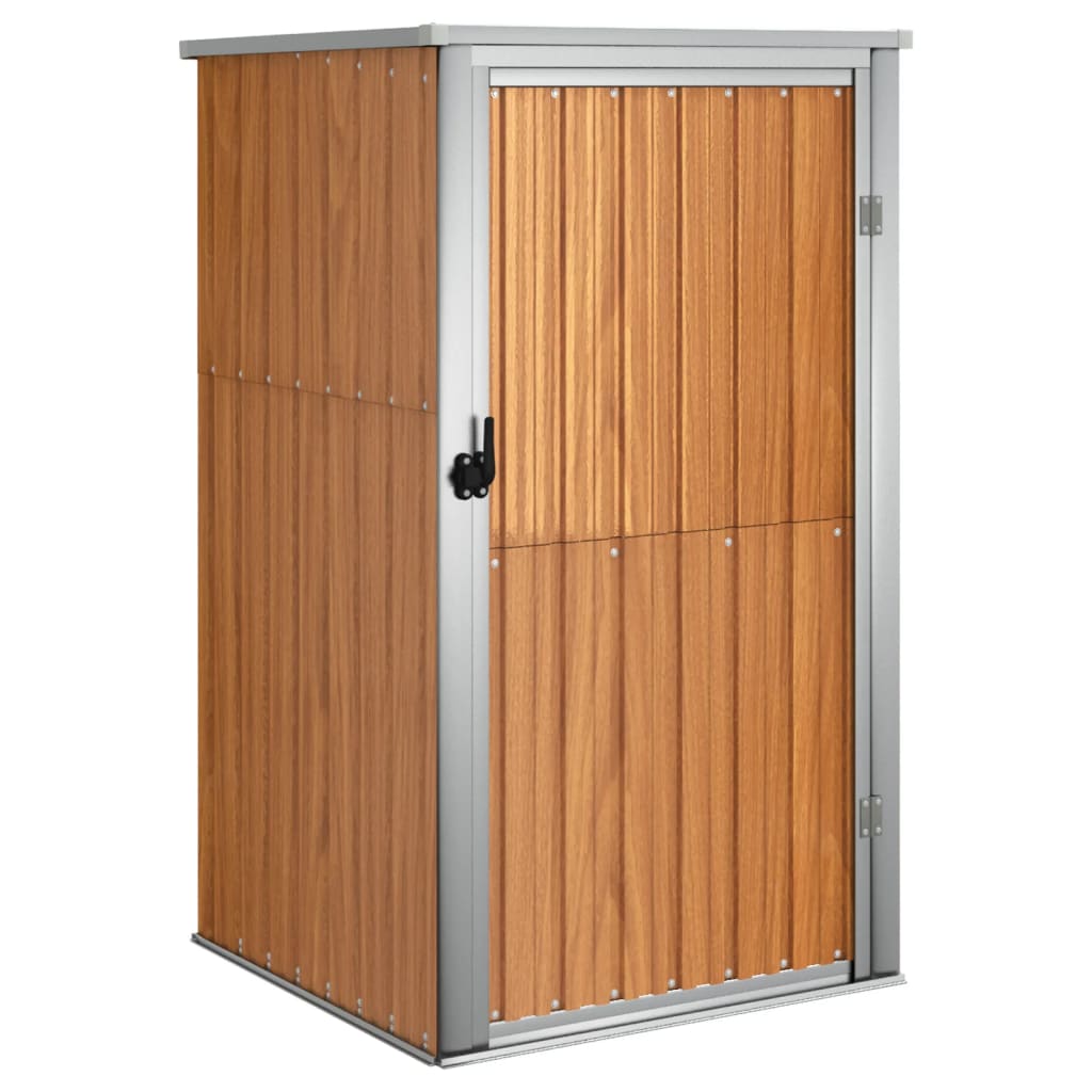 NNEVL Garden Tool Shed Brown 88x89x161 cm Galvanised Steel-1