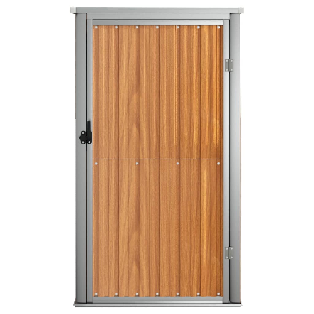 NNEVL Garden Tool Shed Brown 88x89x161 cm Galvanised Steel-2