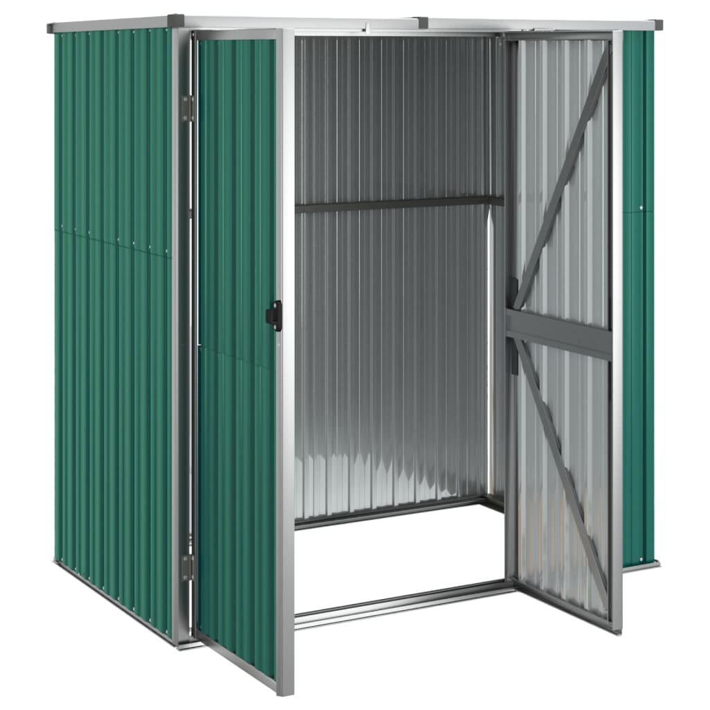 NNEVL Garden Tool Shed Green 161x89x161 cm Galvanised Steel-3