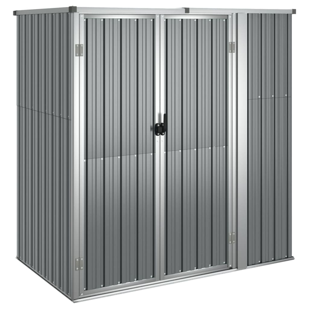 NNEVL Garden Tool Shed Grey 161x89x161 cm Galvanised Steel-1