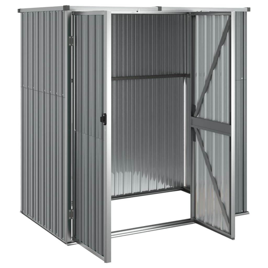 NNEVL Garden Tool Shed Grey 161x89x161 cm Galvanised Steel-3