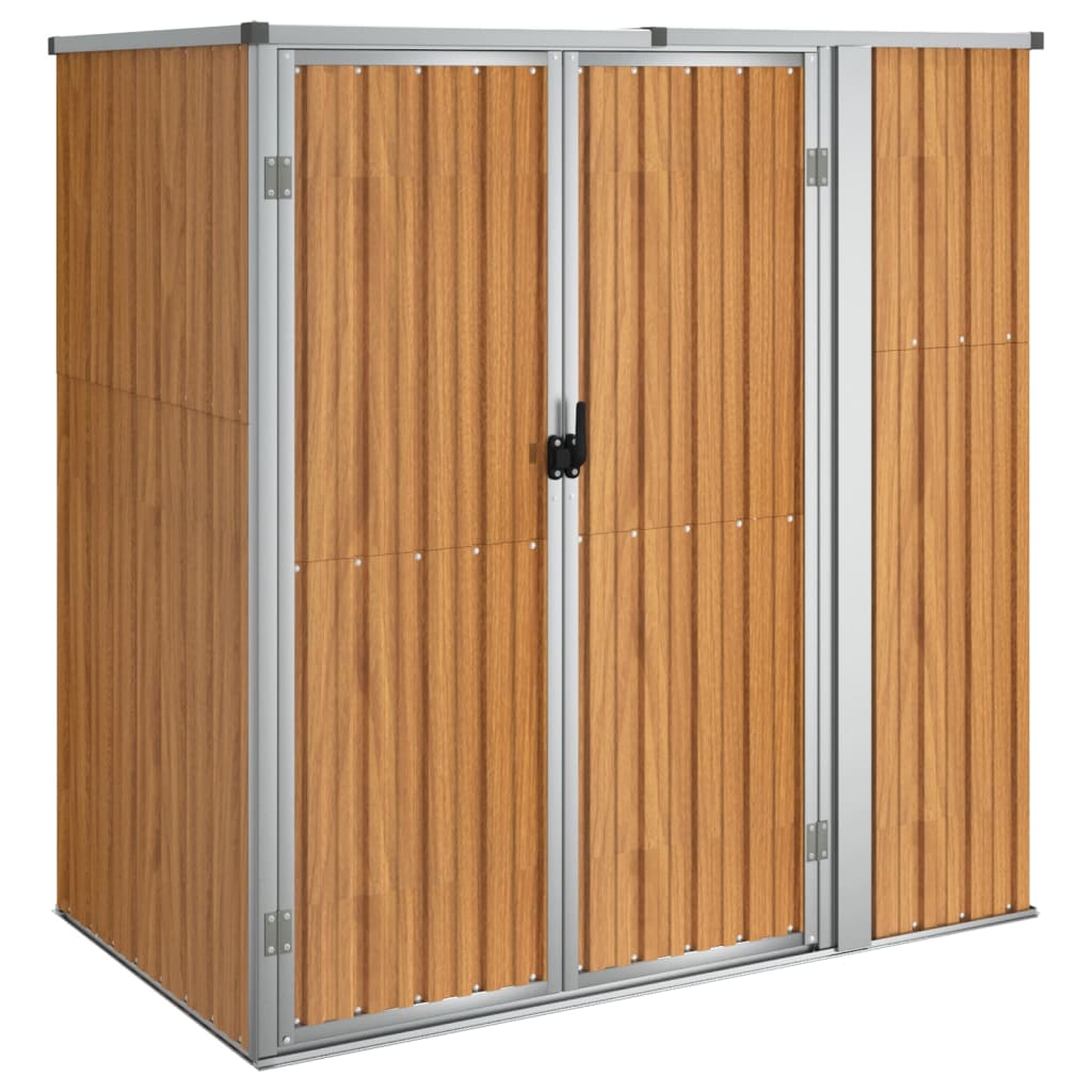 NNEVL Garden Tool Shed Brown 161x89x161 cm Galvanised Steel-1