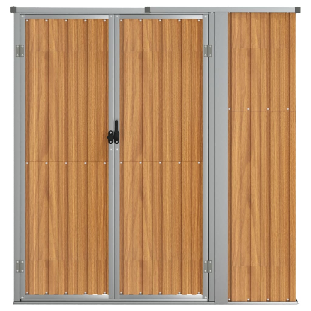 NNEVL Garden Tool Shed Brown 161x89x161 cm Galvanised Steel-2