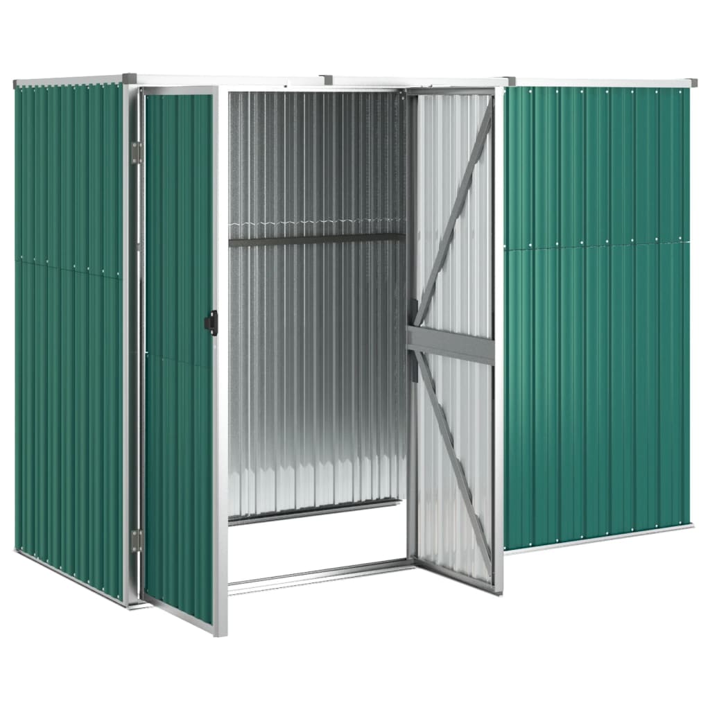 NNEVL Garden Tool Shed Green 225x89x161 cm Galvanised Steel-2