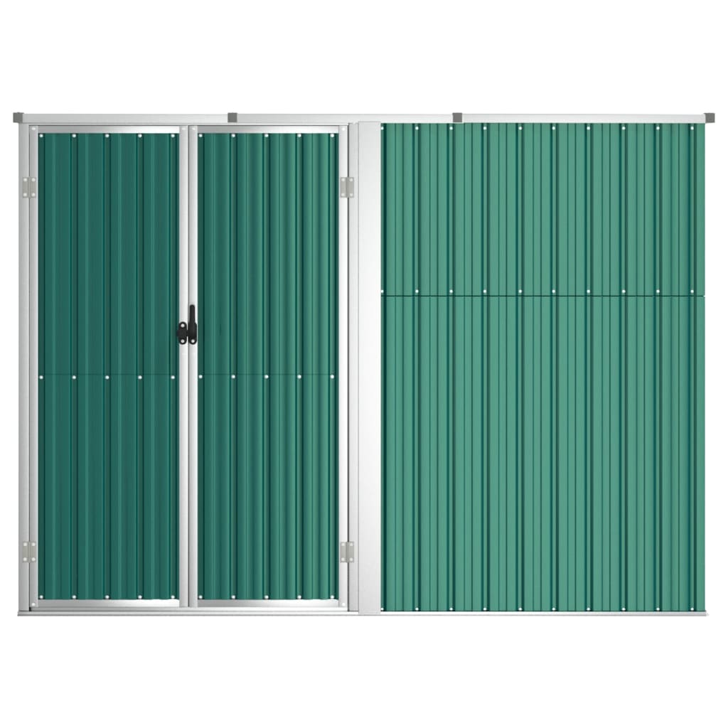 NNEVL Garden Tool Shed Green 225x89x161 cm Galvanised Steel-3