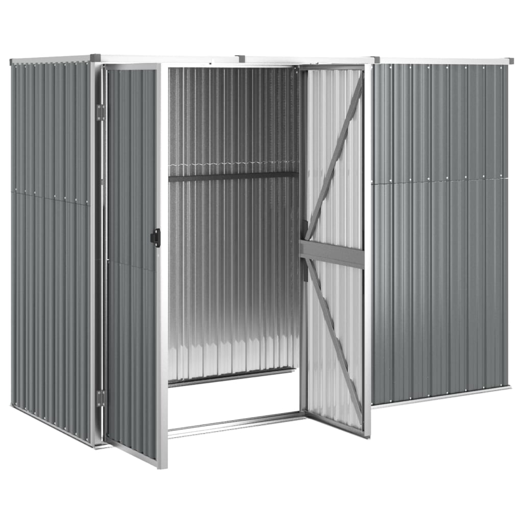 NNEVL Garden Tool Shed Grey 225x89x161 cm Galvanised Steel-2