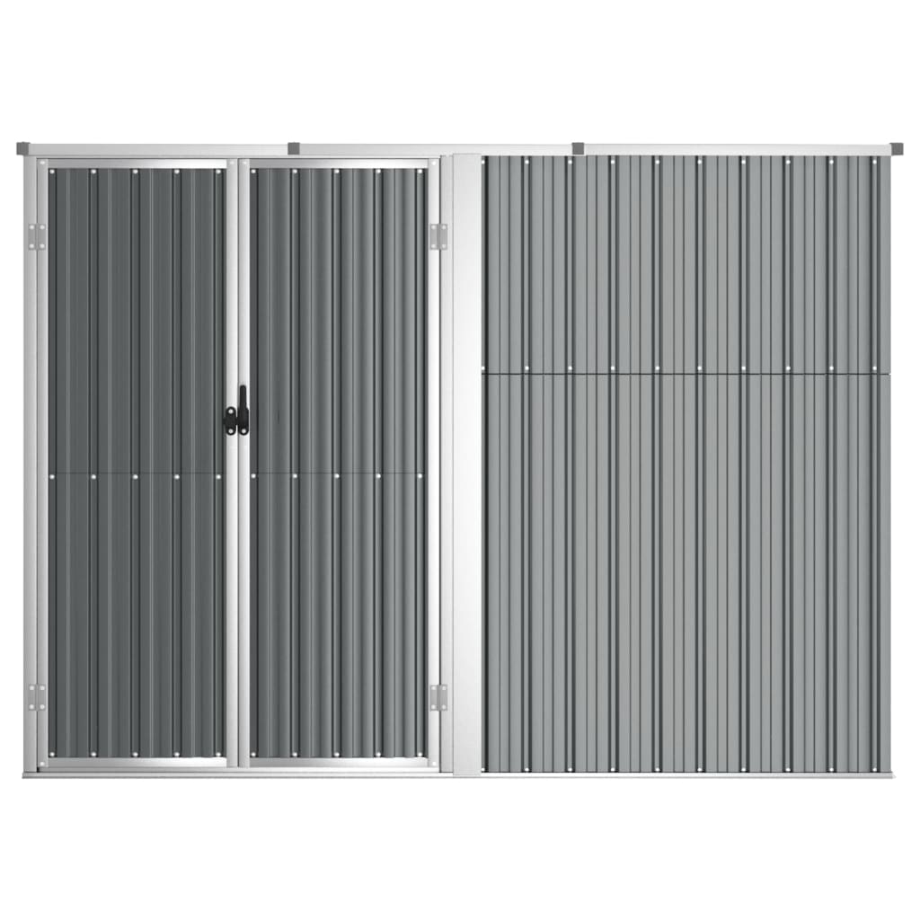 NNEVL Garden Tool Shed Grey 225x89x161 cm Galvanised Steel-3