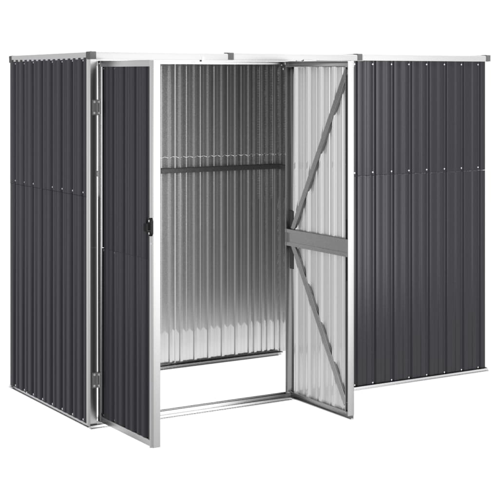 NNEVL Garden Tool Shed Anthracite 225x89x161 cm Galvanised Steel-3
