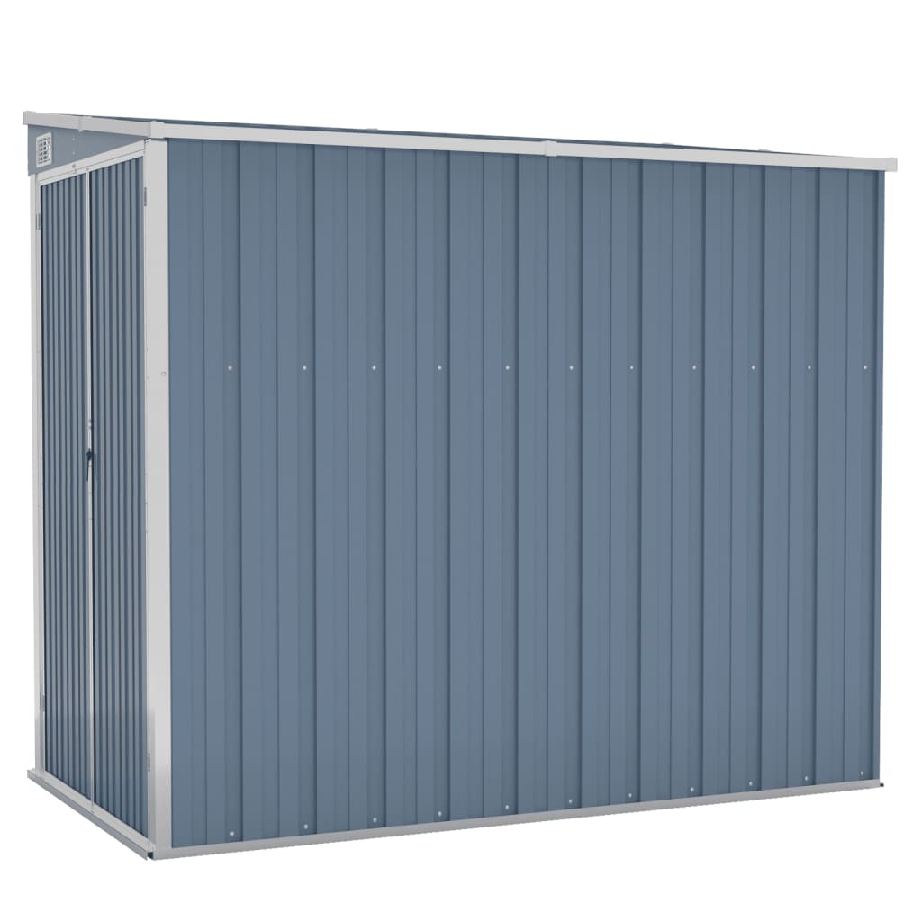 NNEVL Wall-mounted Garden Shed Grey 118x194x178 cm Galvanised Steel-1