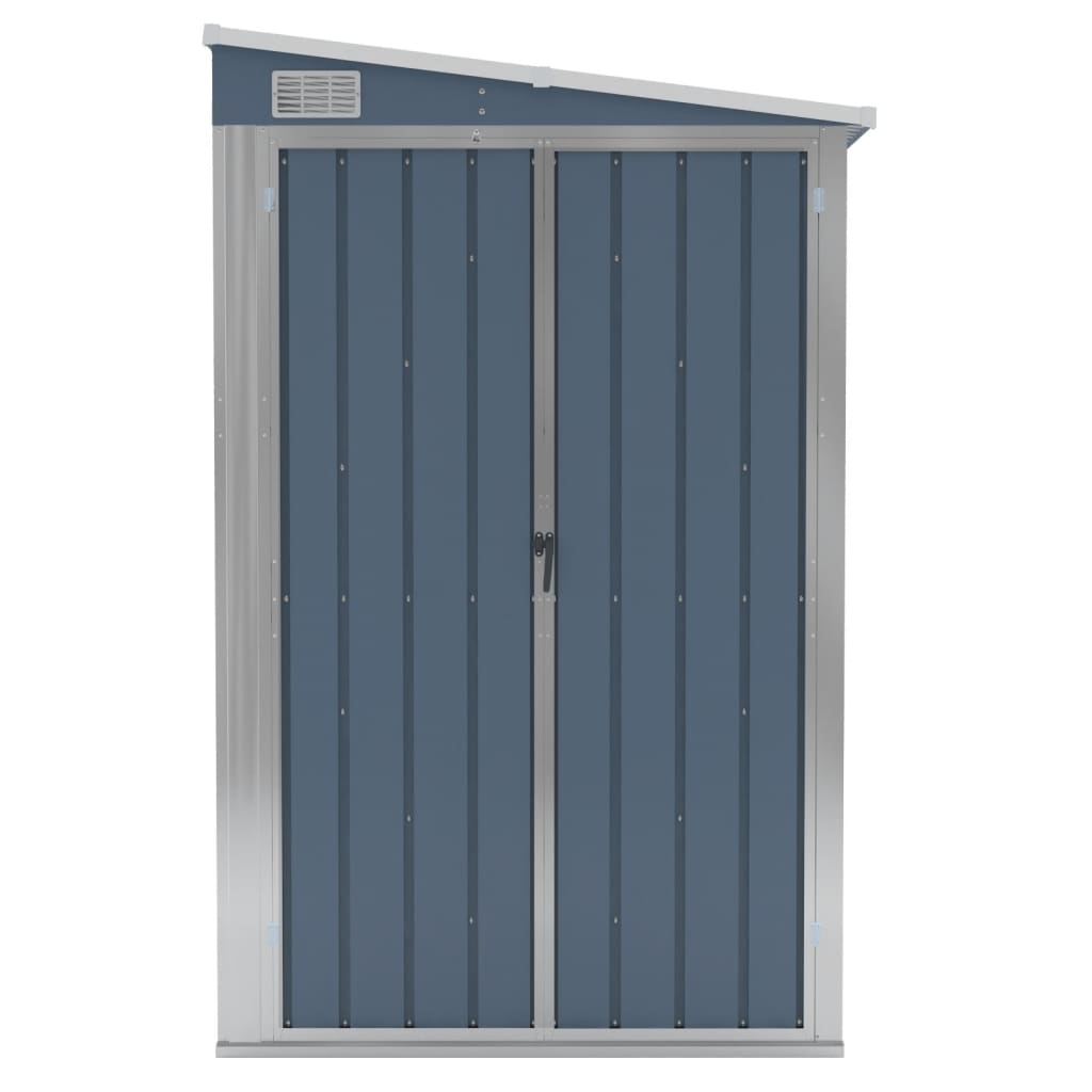 NNEVL Wall-mounted Garden Shed Grey 118x194x178 cm Galvanised Steel-2