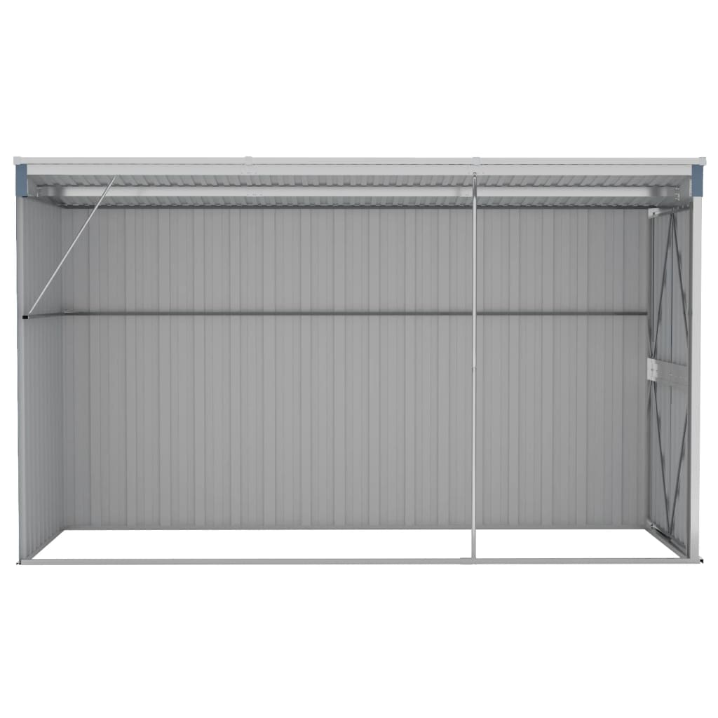 NNEVL Wall-mounted Garden Shed Grey 118x288x178 cm Galvanised Steel-4