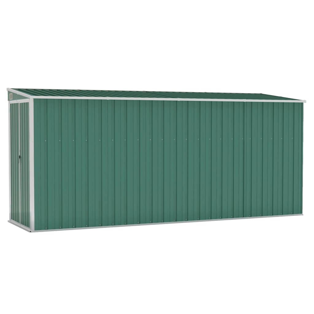 NNEVL Wall-mounted Garden Shed Green 118x382x178 cm Galvanised Steel-1