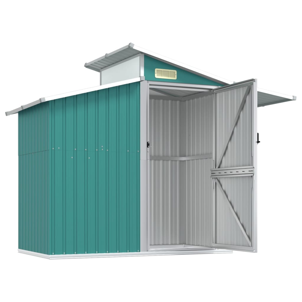 NNEVL Garden Shed Green 270x130x208.5 cm Galvanised Steel-3