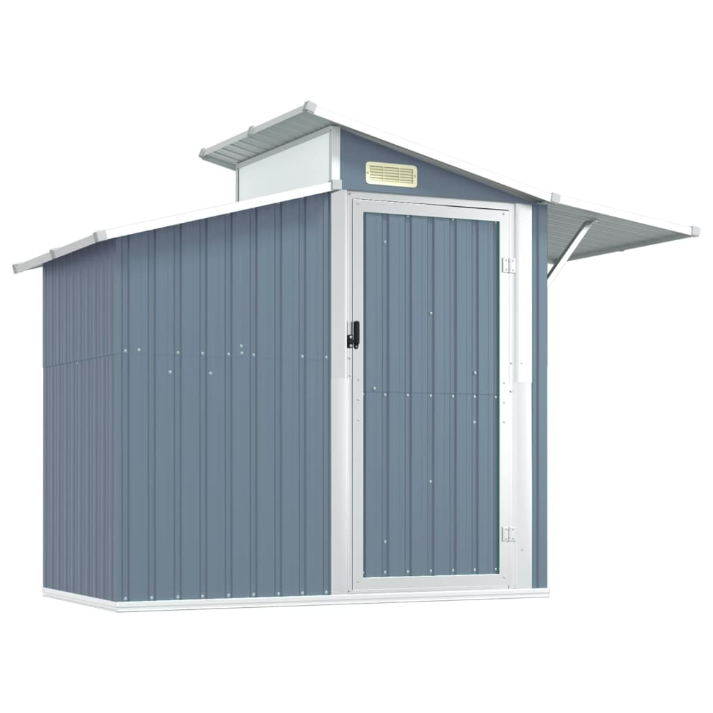 NNEVL Garden Shed Grey 270x130x208.5 cm Galvanised Steel-1