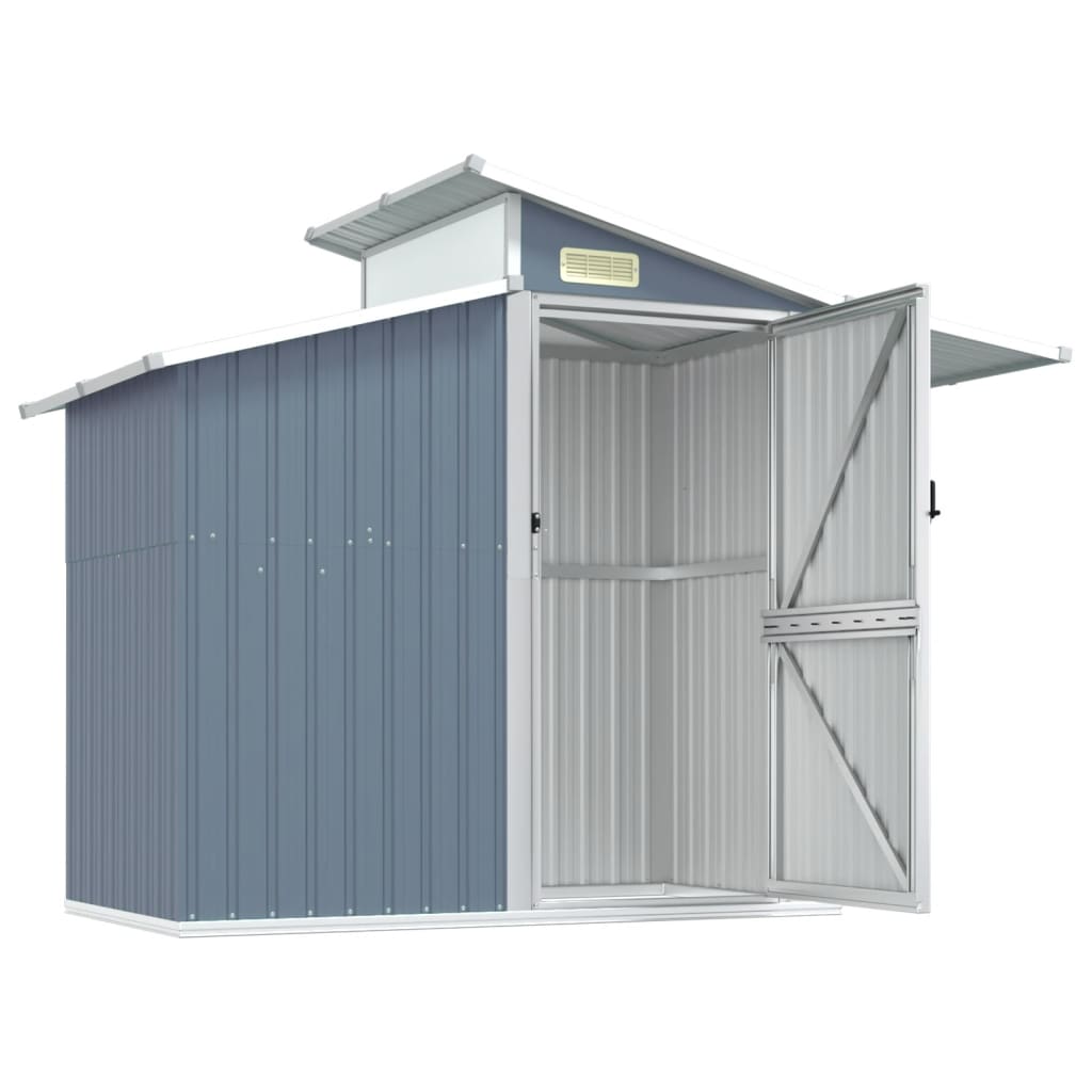 NNEVL Garden Shed Grey 270x130x208.5 cm Galvanised Steel-3