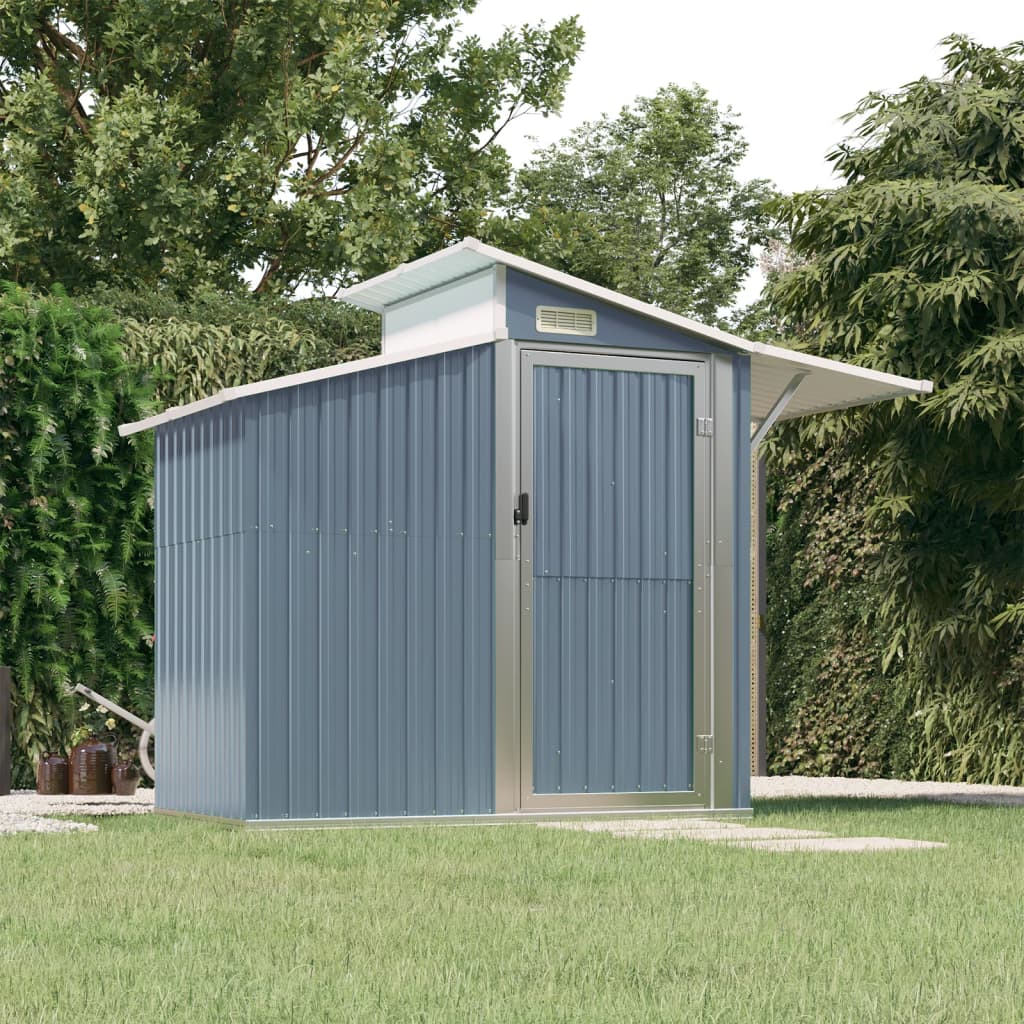 NNEVL Garden Shed Grey 270x130x208.5 cm Galvanised Steel-0