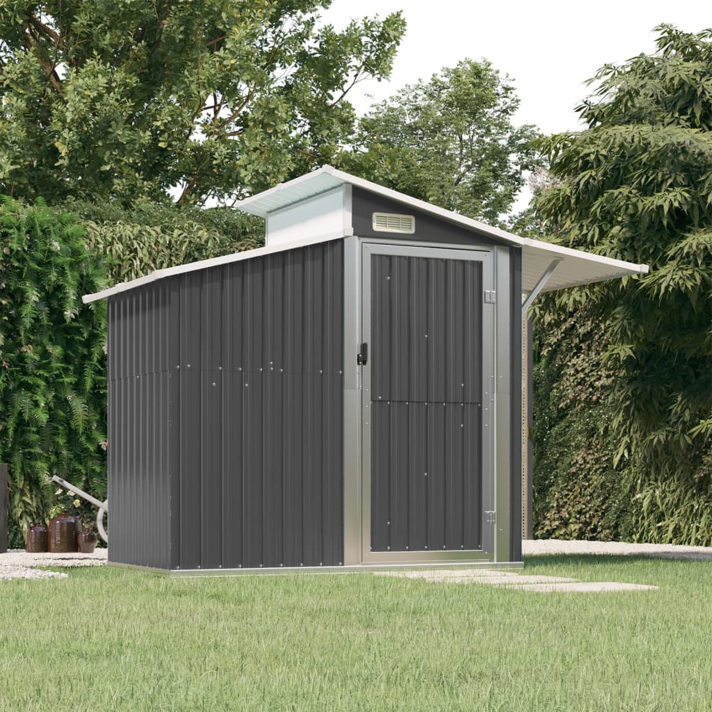 NNEVL Garden Shed Anthracite 270x130x208.5 cm Galvanised Steel-0