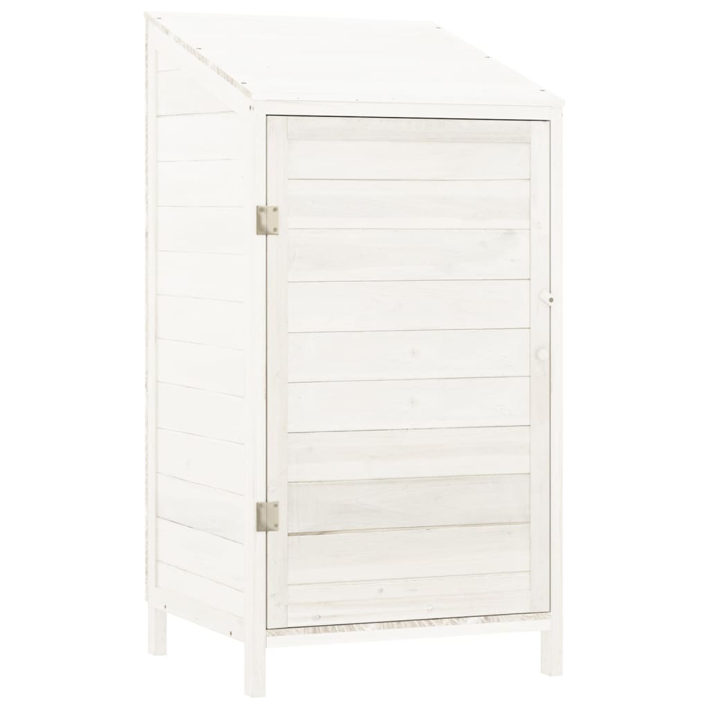 NNEVL Garden Shed White 55x52x112 cm Solid Wood Fir-1
