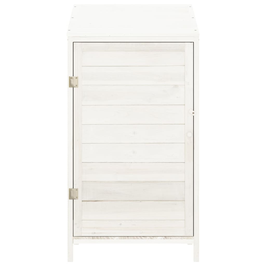 NNEVL Garden Shed White 55x52x112 cm Solid Wood Fir-2