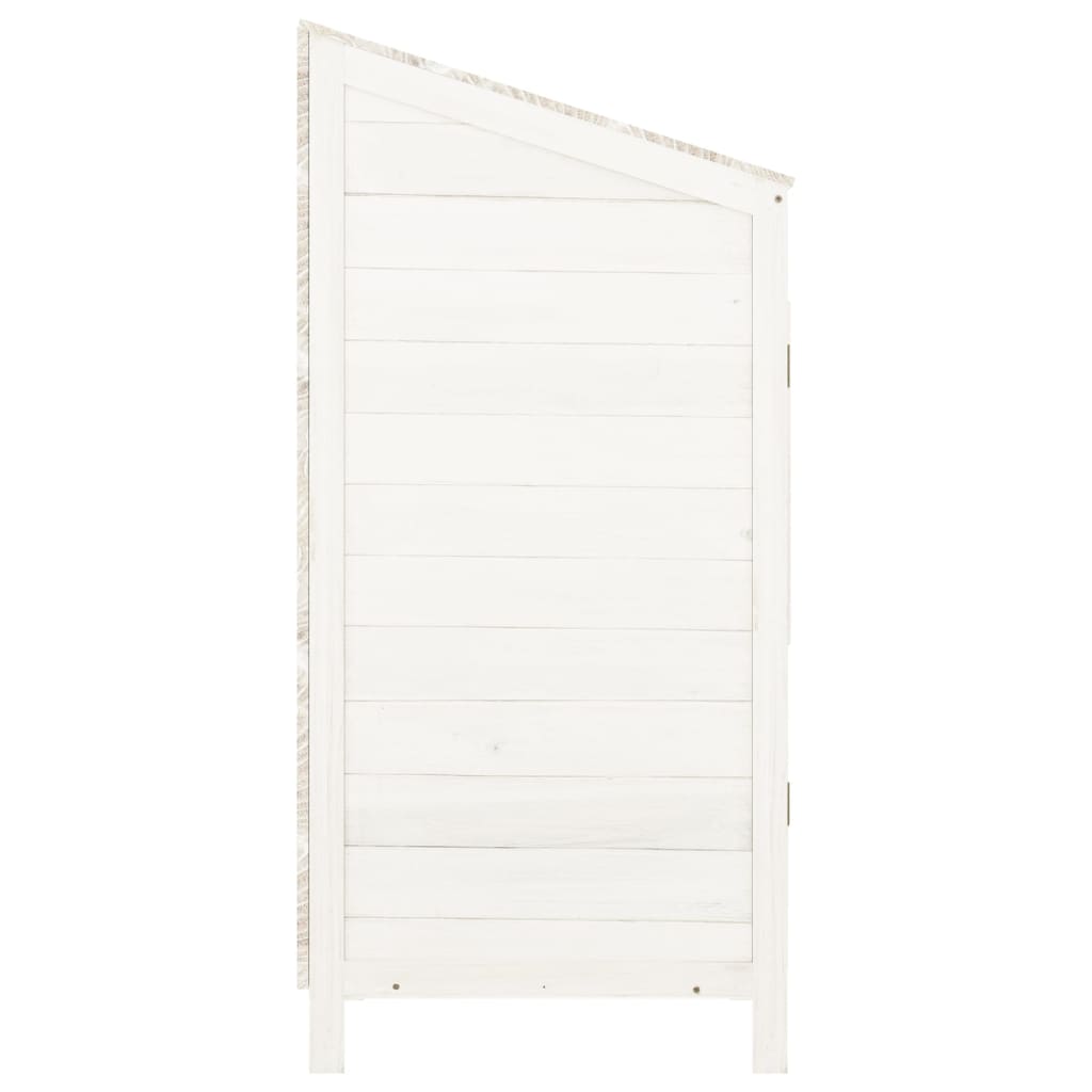 NNEVL Garden Shed White 55x52x112 cm Solid Wood Fir-4