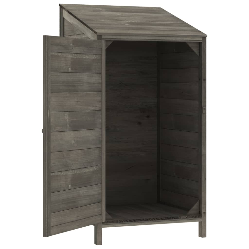 NNEVL Garden Shed Anthracite 55x52x112 cm Solid Wood Fir-3