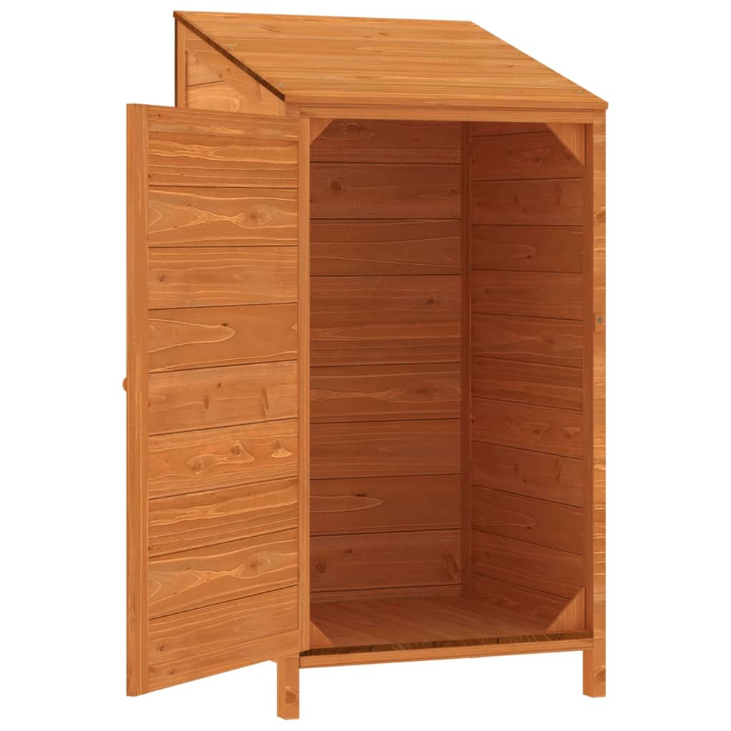 NNEVL Garden Shed Brown 55x52x112 cm Solid Wood Fir-3