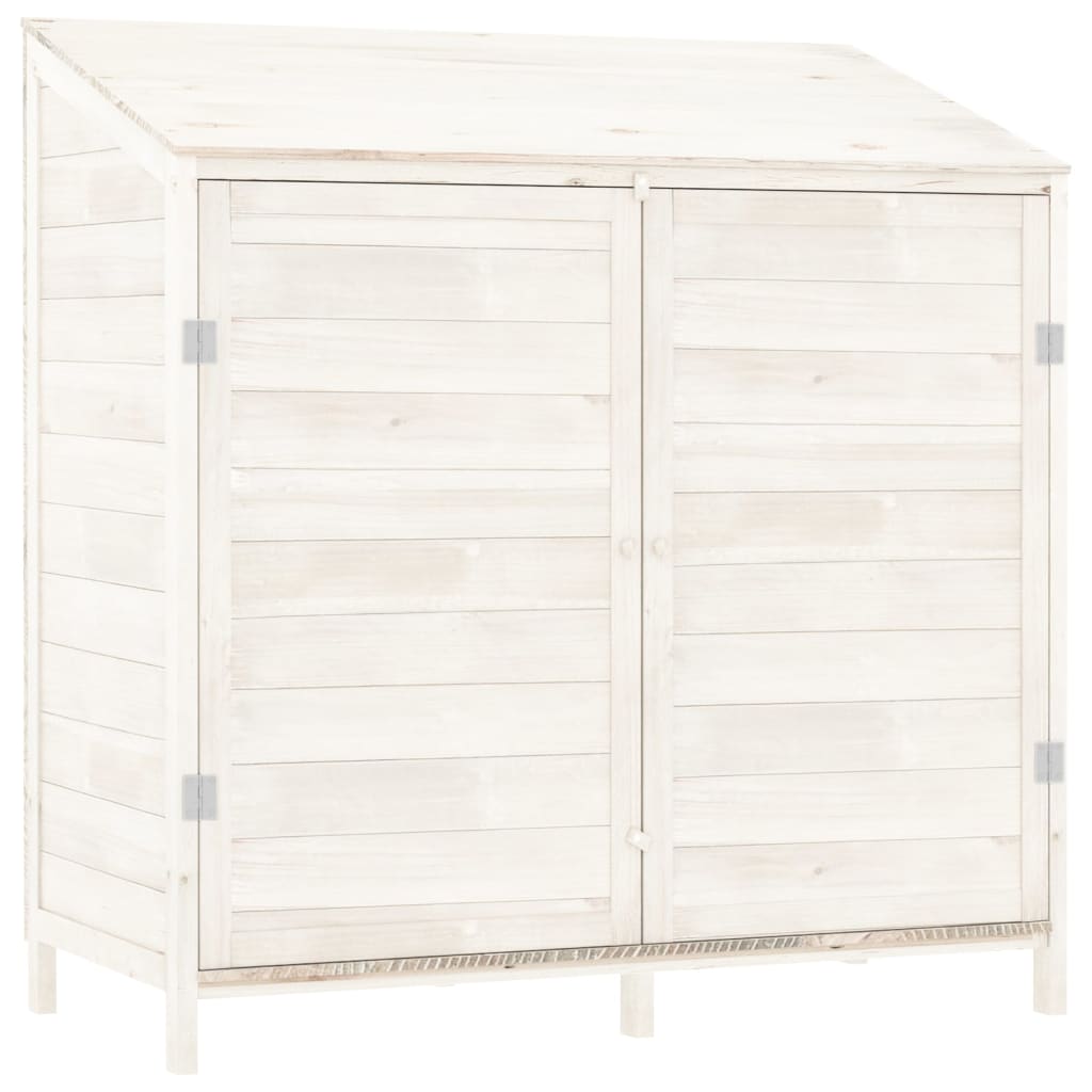 NNEVL Garden Shed White 102x52x112 cm Solid Wood Fir-1
