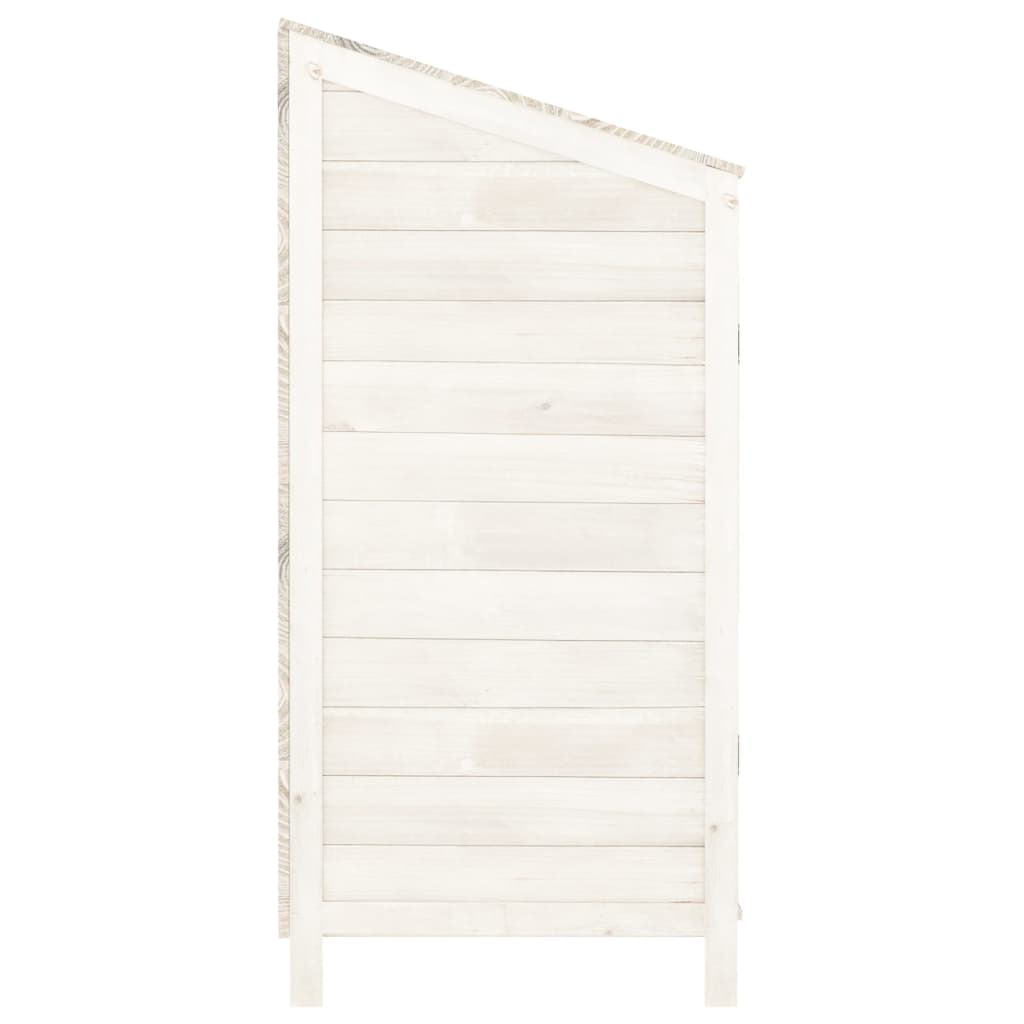 NNEVL Garden Shed White 102x52x112 cm Solid Wood Fir-4