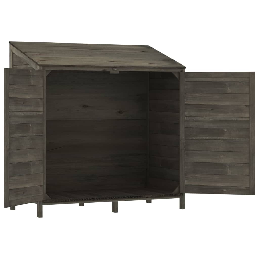 NNEVL Garden Shed Anthracite 102x52x112 cm Solid Wood Fir-3