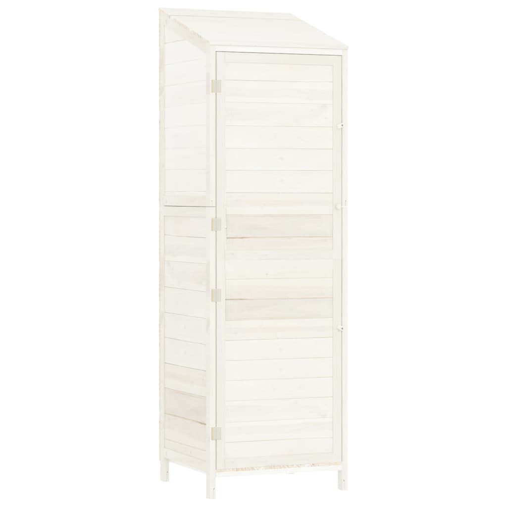 NNEVL Garden Shed White 55x52x174.5 cm Solid Wood Fir-1