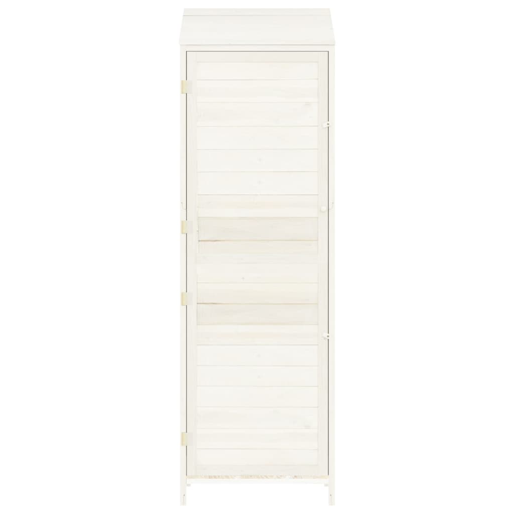 NNEVL Garden Shed White 55x52x174.5 cm Solid Wood Fir-3