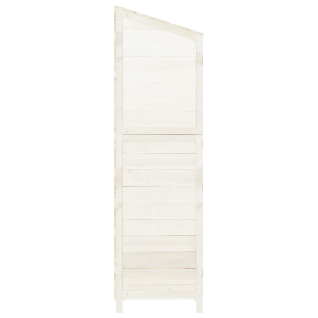 NNEVL Garden Shed White 55x52x174.5 cm Solid Wood Fir-4