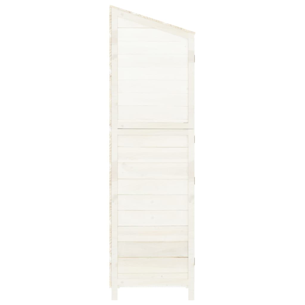 NNEVL Garden Shed White 102x52x174.5 cm Solid Wood Fir-4