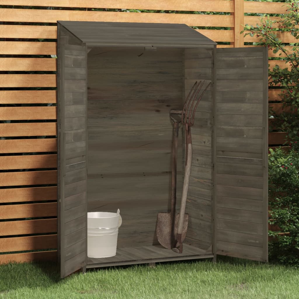 NNEVL Garden Shed Anthracite 102x52x174.5 cm Solid Wood Fir-2