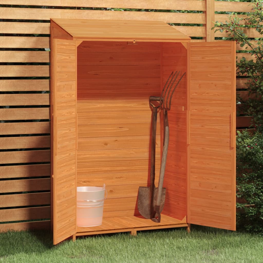 NNEVL Garden Shed Brown 102x52x174.5 cm Solid Wood Fir-2