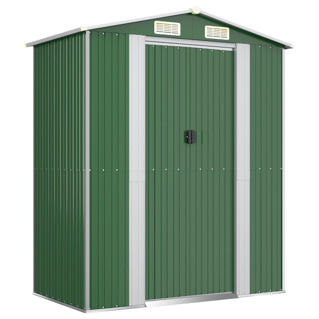 NNEVL Garden Shed Green 192x108x223 cm Galvanised Steel-1