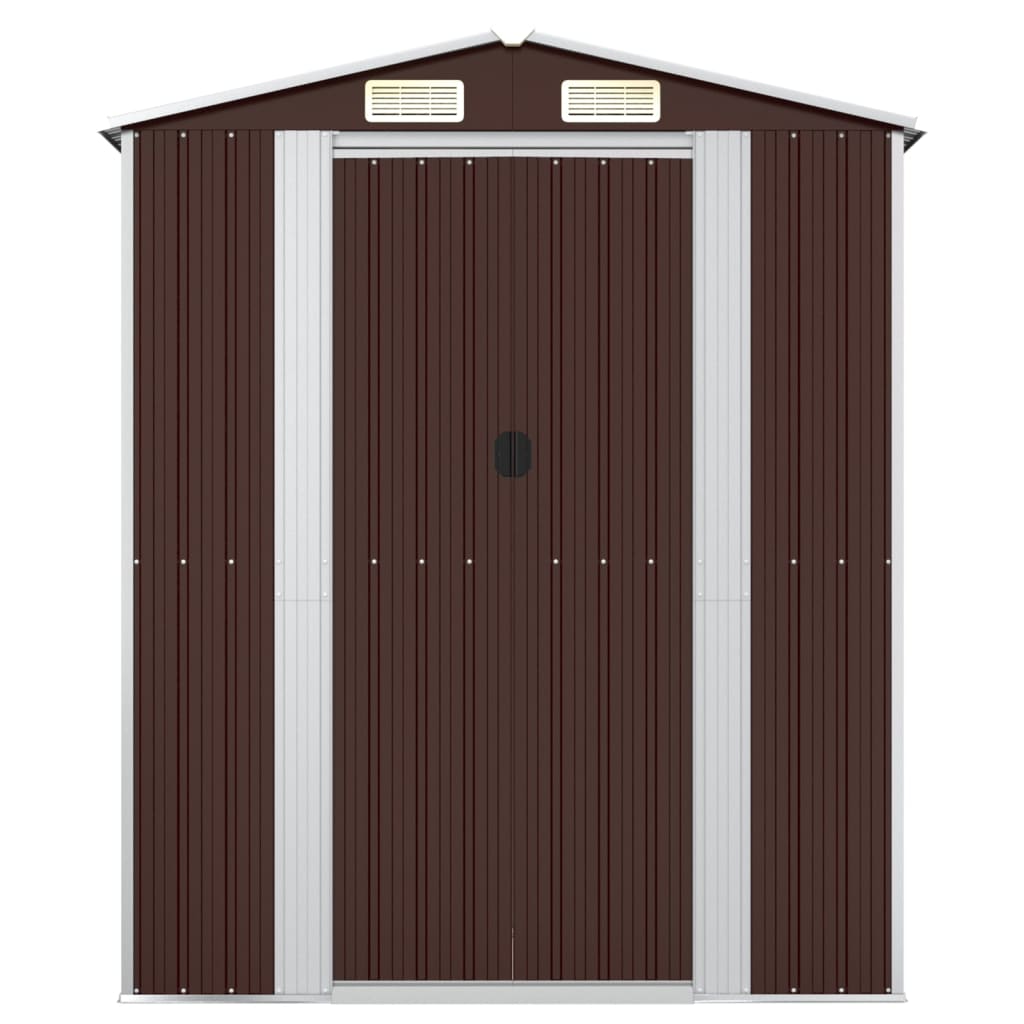 NNEVL Garden Shed Dark Brown 192x108x223 cm Galvanised Steel-2