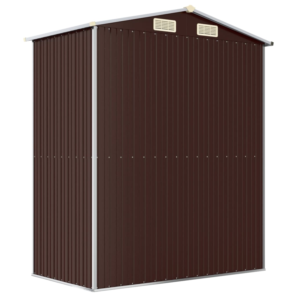 NNEVL Garden Shed Dark Brown 192x108x223 cm Galvanised Steel-4