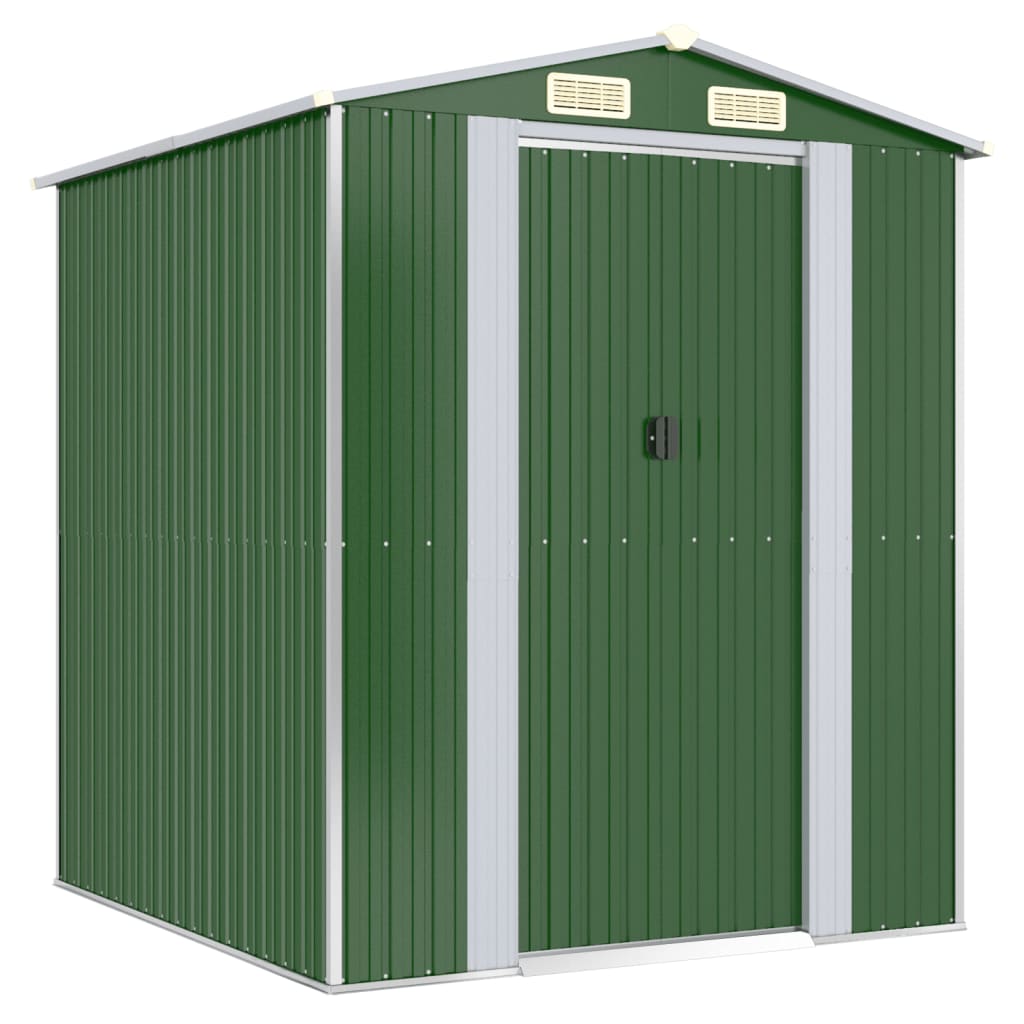 NNEVL Garden Shed Green 192x191x223 cm Galvanised Steel-1